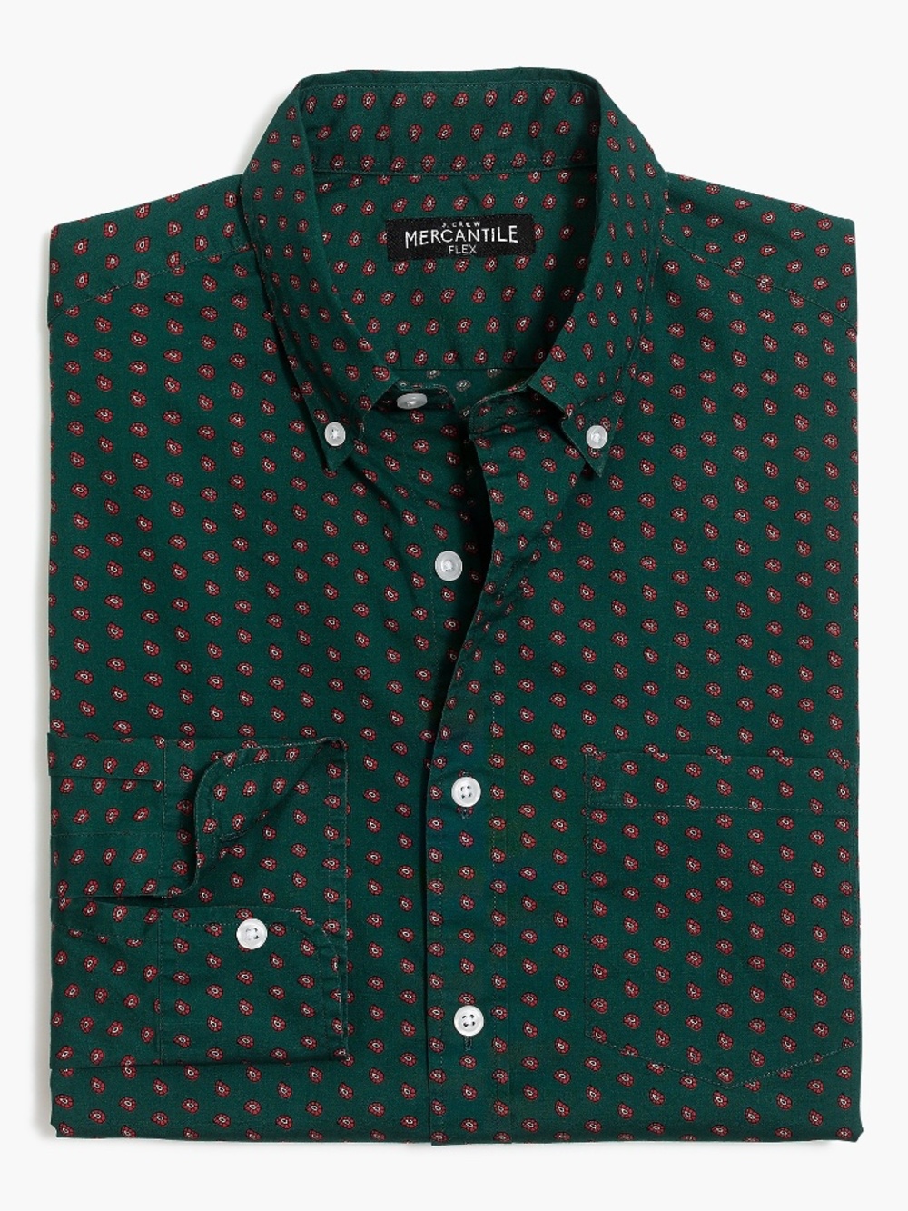J. Crew Factory Paisley Slim Flex Washed Button Down Shirt